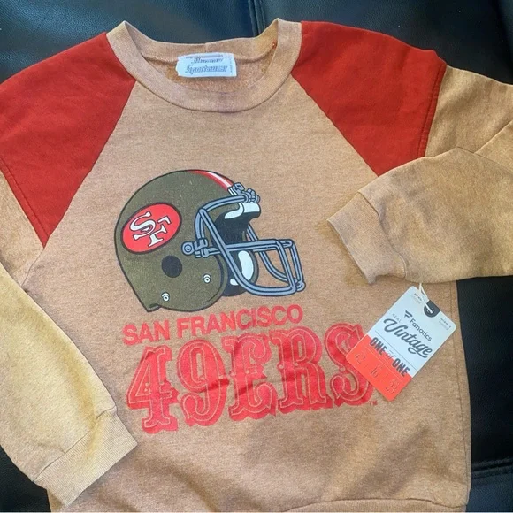 Vintage 90s Hummer Sportswear San Francisco 49ers Property Crew Sweatshirt Kids - Picture 3 of 5